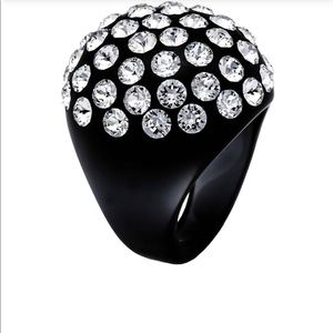 Black Acrylic Domed Ring